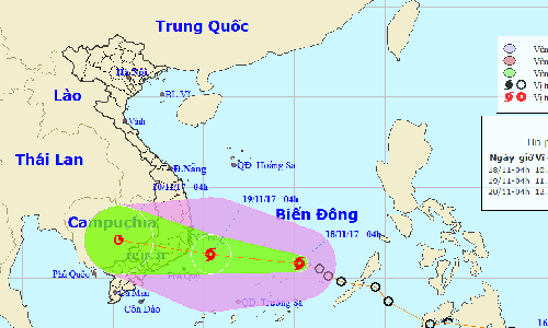 Bão số 14 giật cấp 12 đang di chuyển rất nhanh