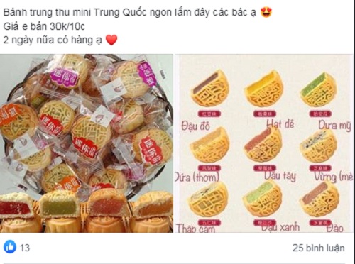 Bánh trung thu mini Trung Quốc chỉ vài nghìn đồng bán đầy chợ mạng