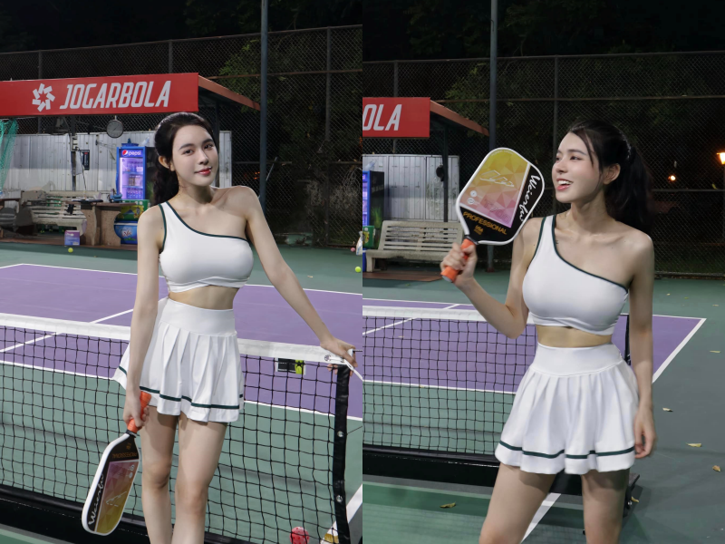 Hot girl phòng gym Nam Định cuối cùng cũng đu trend tại sân pickleball