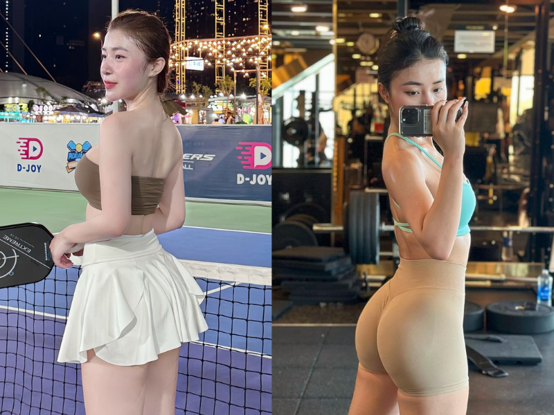 Hot girl Pickleball với loạt ảnh khoe dáng phòng gym cực nuột