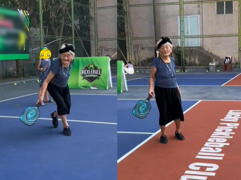 Cụ bà U100 ở Hà Tĩnh lăn xả trên sân chơi pickleball