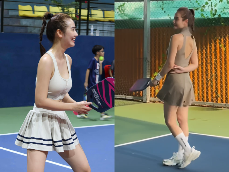 Phong cách phóng khoáng trên sân pickleball giúp cựu hot girl hút ánh nhìn