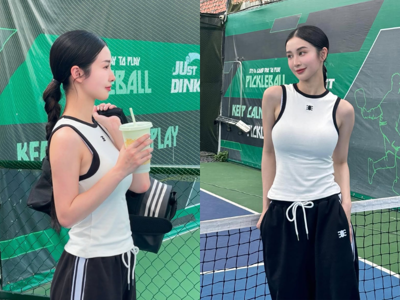 “Nữ thần thanh xuân” Jun Vũ khoe dáng kín đáo trên sân pickleball