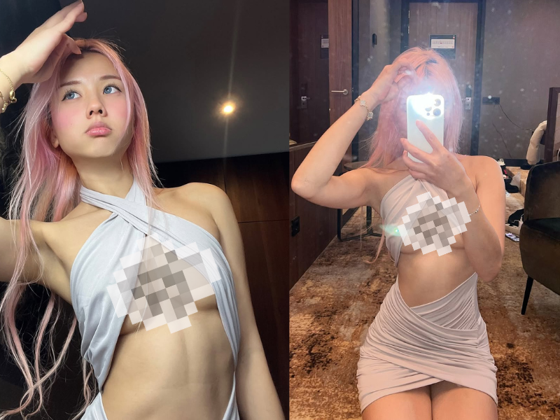 Streamer triệu fan gốc Việt diện mốt “no bra” khoe chân ngực lấp ló