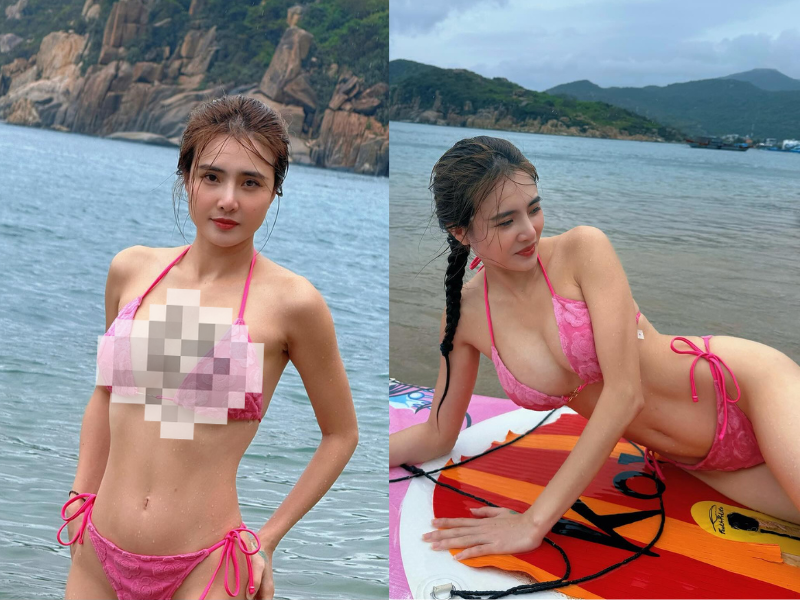 Em gái Công Vinh diện bikini nhỏ xíu khoe dáng cực nuột