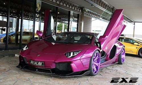 Siêu xe Lamborghini Aventador tím hồng "hàng khủng"