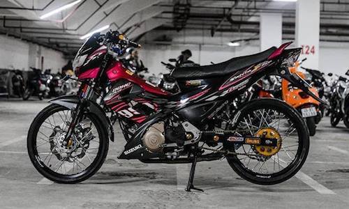 Xế nổ côn tay Suzuki Satria 150 độ "siêu chất" ở Lâm Đồng