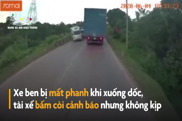 Video: Kinh hoàng tai nạn liên hoàn vì xe ben mất phanh