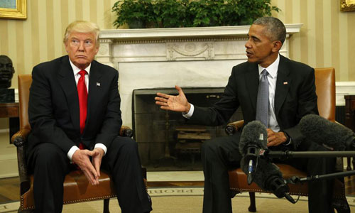 Ảnh: Tổng thống Obama gặp gỡ ông Donald Trump ở Nhà Trắng