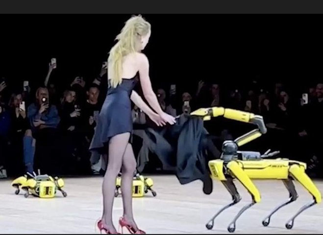 Robot trình diễn trên sàn catwalk, bất ngờ “lột” đồ người mẫu