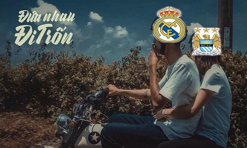 Ảnh chế bóng đá: Real Madrid và Man City đưa nhau đi trốn