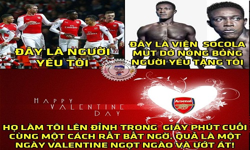 Ảnh chế bóng đá: Welbeck tặng chocolate cho fan Arsenal ngày Valentine