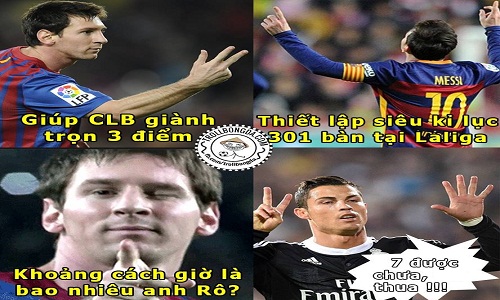 Ảnh chế bóng đá: Messi vượt mặt Cris Ronaldo ở khâu ghi bàn