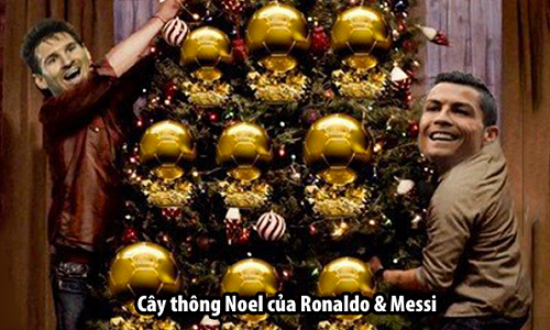 Ảnh chế bóng đá: Cây thông Noel "dát vàng" của Cristiano Ronaldo