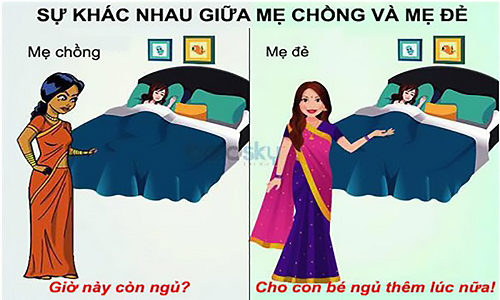 Cười ngất trước sự khác biệt giữa mẹ chồng và mẹ đẻ