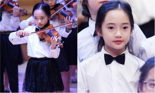 “Tiểu Châu Tấn” thể hiện thần thái khi trình diễn violin “cực phê“