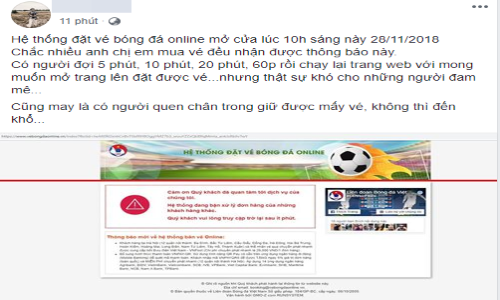 Dân mạng oán than vì 25.000 vé AFF Cup 2018 bốc hơi ít phút 