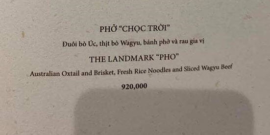 CĐM phát hoảng với những bát phở “giá trên trời” 