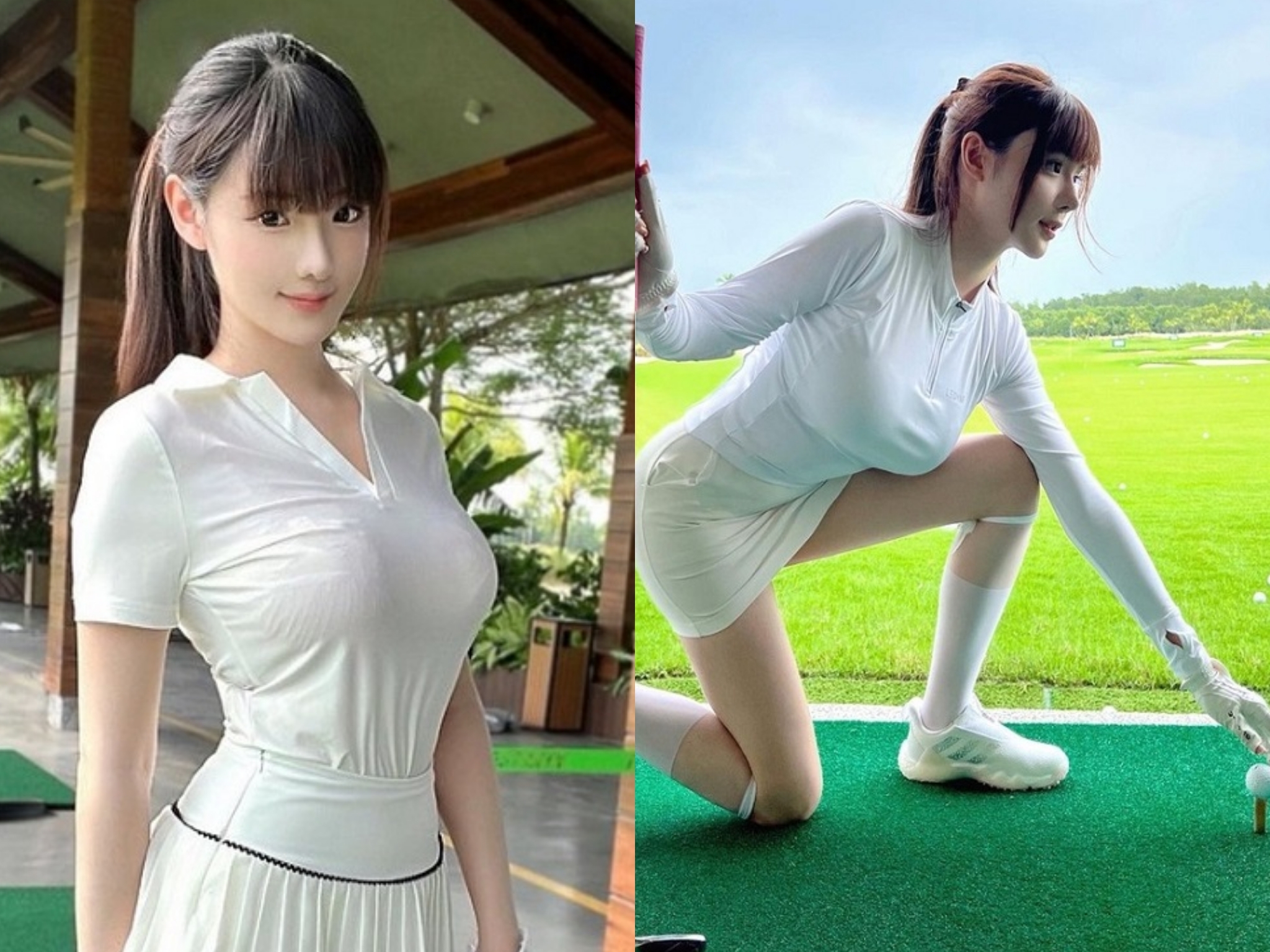 Xuất hiện trên sân golf, gái xinh khiến netizen "đứng hình" là ai?