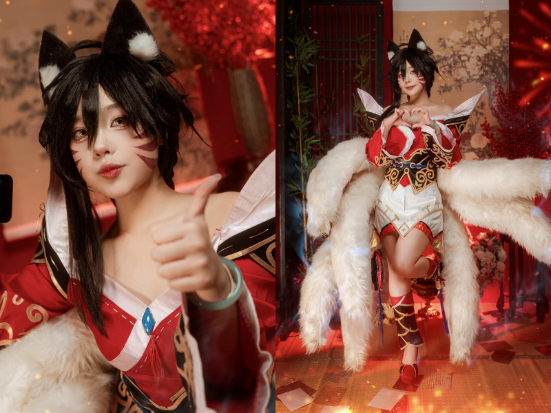 Nữ MC Tốc Chiến tại SEA Games 31 đu trend cosplay Ahri gây bão