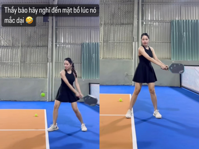 Gia nhập Pickleball muộn, hot girl Trâm Anh để lại điểm nhấn