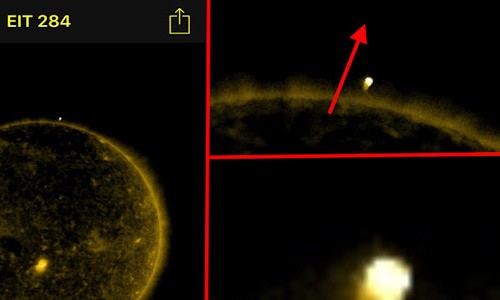 Nghi UFO cỡ Trái đất ẩn hiện trong khí quyển Mặt trời