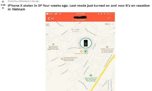 Mất trộm iPhone X ở Mỹ, 4 tuần sau thấy ở... Việt Nam