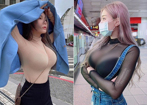 Hotgirl mặc áo mỏng dính khoe ngực khủng nóng bỏng 