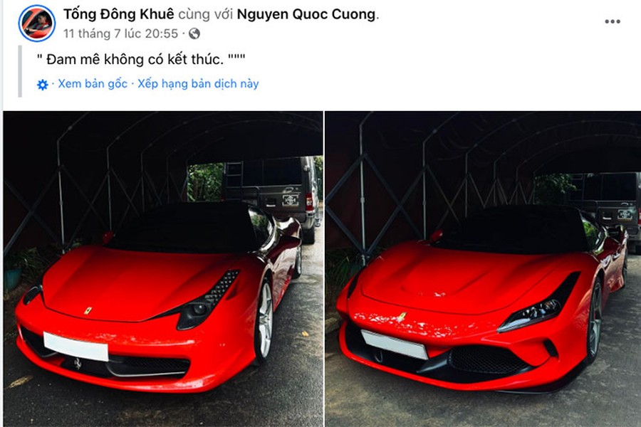 Mới đây, tay chơi xe 9X chia sẻ hình ảnh 2 chiếc siêu xe Ferrari đỏ rực đang có mặt trong garage xe của mình đã nhận được sự quan tâm không nhỏ của giới mê xe trong nước. Lý do là ngoài xe 458 Italia đã quá quen thuộc, chiếc  siêu xe Ferrari F8 Tributo là một ẩn số và nhiều người còn đồn rằng chủ nhân McLaren 720S độ N-Largo mới mua.