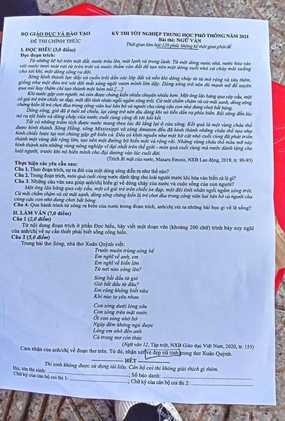 Sáng ngày 7/7, kỳ  thi tốt nghiệp THPT Quốc gia 2021 đã chính thức bắt đầu với môn thi đầu tiên là Ngữ văn. Và để không phụ lòng sĩ tử, nhiều "thánh đoán đề" đã "tiên tri" trúng phóc tác phẩm Sóng của nhà thơ Xuân Quỳnh trong kỳ thi tốt nghiệp năm nay.