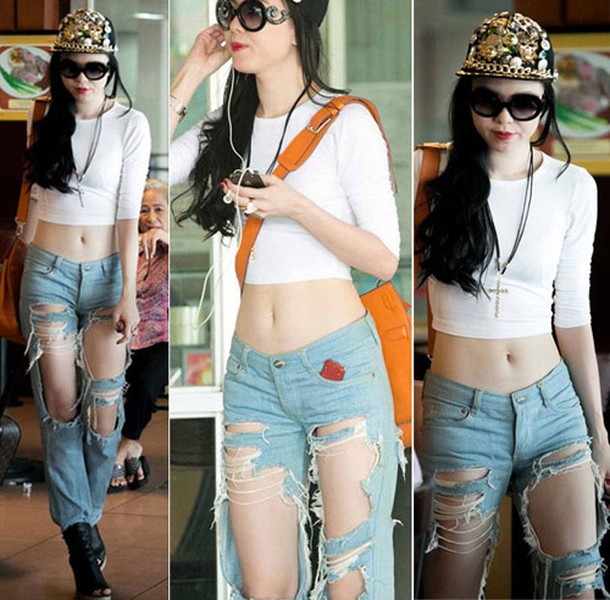 Vì chiếc quần jeans rách bươm này mà Vũ Hoàng Điệp từng phải nhận nhiều chỉ trích từ dư luận. Ảnh: 24h.