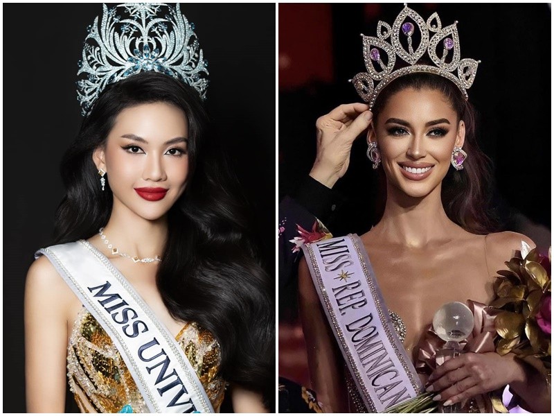 Mariana Isabel Downing (phải) là một trong những đối thủ của  Bùi Quỳnh Hoa tại Miss Universe 2023. Mariana năm nay 27 tuổi, có bố là người Anh, mẹ là người CH Dominica. Cô được kỳ vọng là mỹ nhân CH Dominica thứ 2 giành vương miện Miss Universe sau Amelia Vega (đăng quang năm 2003). Ảnh: Miss Miss Universe Vietnam, Missosology.