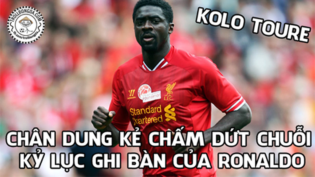 Khoảnh khắc xuất thần của Kolo Toure (Liverpool) đã khiến Ronaldo (Real Madrid) chấm dứt chuỗi trận ghi bàn liên tiếp.