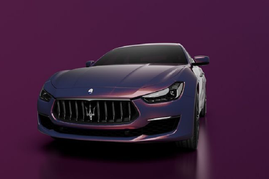  Maserati Ghibli Hybrid Love Audacious 2021 mới nằm trong chương trình tùy chỉnh Fuoriserie của thương hiệu Ý, xe có lớp sơn tím Digital Aurora độc quyền, đây là một màu được pha giữa sắc tím biếc và màu xanh lam dịu nhẹ, gợi nhớ đến cảnh mặt trời mọc và “ánh sáng Aurora huyền diệu”.