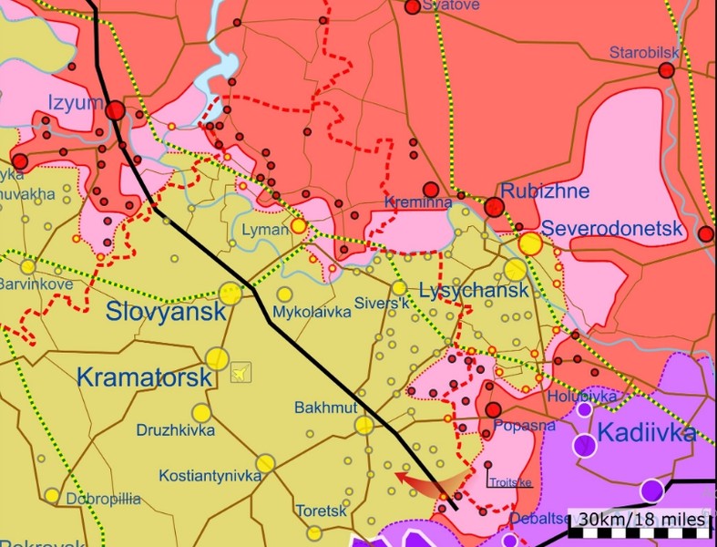  Cuộc xung đột Nga-Ukraine đã bước sang ngày thứ 164 và khu vực Donbass ở miền đông Ukraine vẫn là tâm điểm của chiến trường. Theo thông tin mới nhất, Quân đội Nga tiếp tục mở các cuộc tấn công ở Slavyansk, Seversk, Bakhmut, Avdivka và các hướng khác trong vùng Donbass.