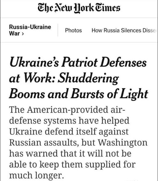 Ngày 6/1 vừa qua, tờ The New York Times của Mỹ viết, “ Có thể Washington sẽ ngừng hoàn toàn đưa  tên lửa Patriot tới Ukraine, vì những hệ thống phòng không Patriot của Ukraine mà Mỹ đưa tới thường xuyên bị tên lửa Nga phá hủy”. 