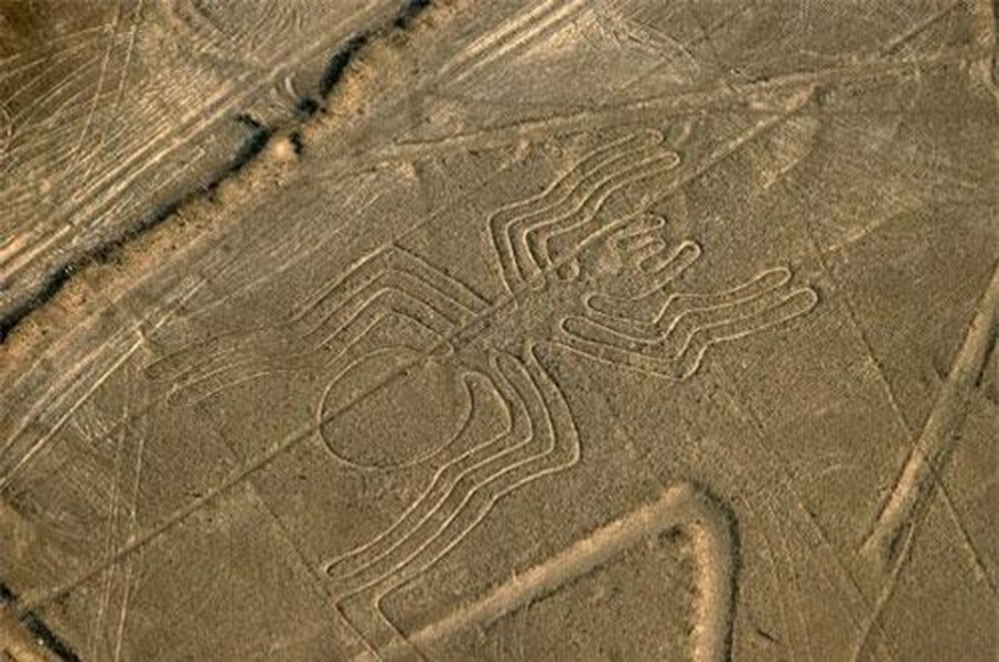 1. Những hình vẽ trên cao nguyên Nazca – Peru: Hình ảnh một chú nhện vô cùng cân xứng. Sa mạc khô cằn rộng khoảng 500 km2 giữa hai thị trấn Nazca và Palpa ở Peruxuất hiện hơn 300 bức vẽhình các con vật như chim ruồi, khỉ, nhện, thằn lằn, mê trận, người hoặc những dạng hình học có niên đại 1.000 năm trước công nguyên hoặc lâu hơn.    