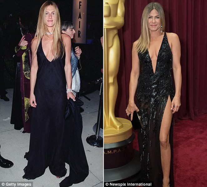 So hình ảnh  Jennifer Aniston từ năm 2000 đến nay sẽ thấy cô không hề bị già đi, thậm chí hiện tại nữ diễn 48 tuổi còn được khen xinh và quyến rũ hơn so với 17 năm về trước. (Ảnh: Getty Images, Newspix International)