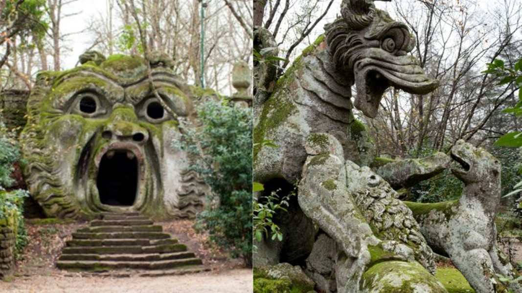 Sacro Bosco ở thị trấn nhỏ Bomarzo, Italy còn được biết đến với tên gọi " khu vườn quái vật". Khu vườn này mang đậm vẻ u ám và chất chứa bí ẩn chưa được giải mã.