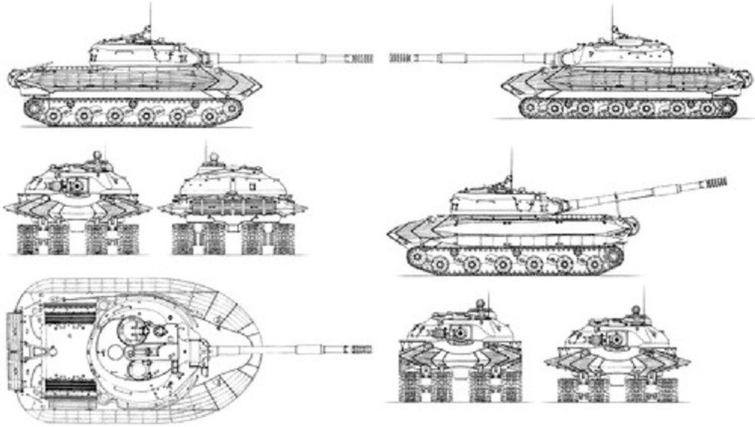 Giới chức trách Liên Xô lên kế hoạch nghiên cứu, chế tạo một loại  xe tăng vào những năm 1950. Mục đích của Liên Xô là chế tạo mẫu xe tăng có thể hoạt động ở môi trường nhiễm phóng xạ, đầm lầy và địa hình nền đất mềm.