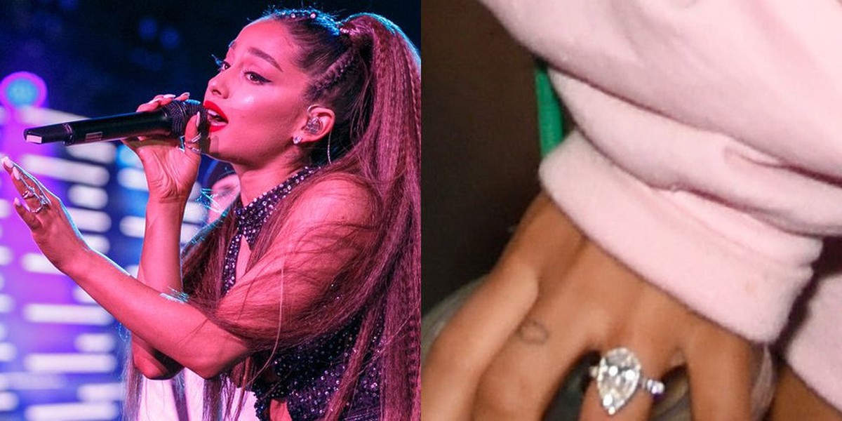 Ariana Grande: Báo chí xác nhận nữ ca sĩ 24 tuổi đã đính hôn với ngôi sao Saturday Night Live Pete Davidson chỉ sau vài tuần hẹn hò. Bộ đôi này vừa tổ chức lễ kỷ niệm tại Disneyland hôm 10/6 (giờ địa phương). Grande gây xôn xao khi đeo một chiếc nhẫn kim cương “khổng lồ”. Tạp chí Elle cho biết rằng chiếc nhẫn được thiết kế bởi thương hiệu Tiffany &amp; Co. với giá 14.500 USD. Trong khi đó, TMZ cho rằng nó được tạo ra bởi thợ kim hoàn Greg Yuna có trụ sở tại New York, giá gần 100.000 USD.