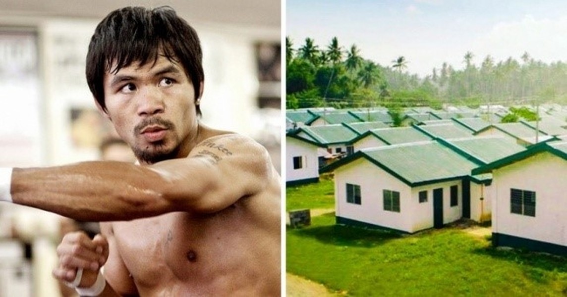 1. Võ sĩ quyền Anh số một thế giới xây 1.000 căn nhà cho người nghèo: Manny Pacquiao trải qua thời thơ ấu khốn khó trong khu ổ chuột tại thành phố Kibawe, Philippines. Anh vượt lên số phận để trở thành võ sĩ đầu tiên trong lịch sử đoạt 8 chức vô địch thế giới ở 8 hạng cân khác nhau. Ảnh: Instagram NV.