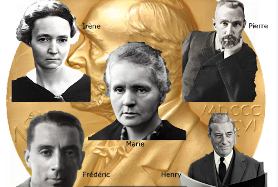 Truyền thống thắng giải Nobel của nhà Curie được kế thừa.  Tuy nhiên, Marie Curie không phải là thành viên duy nhất trong gia đình có những đóng góp đáng kể cho khoa học và xã hội được Viện Hàn lâm Thụy Điển ghi nhận. Gia đình Curie đã giành được tổng cộng 5 giải thưởng Nobel, với riêng Marie Curie đã giành được 2 trong số đó.    Vợ chồng Marie Curie-Pierre Curie   Marie Curie sinh năm 1867 ở thành phố Warsaw, Ba Lan. Bà là con thứ 5 và là con út trong một gia đình có cha mẹ đều là giáo viên. Bà đã nỗ lực vượt qua nhiều định kiến và trở ngại để trở thành một trong những nhà khoa học nổi tiếng nhất mọi thời đại.