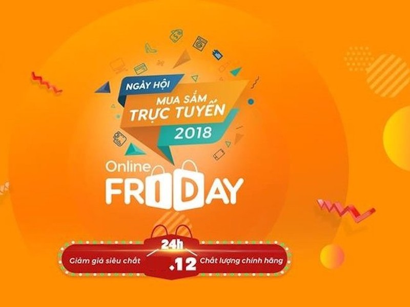 Sau đợt Black Friday 2018, người tiêu dùng Việt Nam còn có cơ hội mua hàng giảm giá tại sự kiện  Online Friday 2018 trong mùa mua sắm cuối năm. Đây là Ngày hội mua sắm trực tuyến lớn nhất trong năm do Bộ Công Thương tổ chức từ năm 2014 và ngày càng có quy mô lớn. Ảnh: Internet.