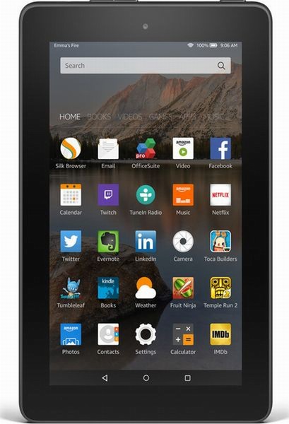 Amazon Fire 7. Bạn không mơ, Amazon Fire 7 phiên bản 2015 được bán với giá 59 euro. Chúng tôi đánh giá cao kích thước nhỏ gọn 7 inch của mô hình này cho phép người dùng dễ dàng đặt vào túi của họ. Hoàn hảo cho kì nghỉ ! Tất nhiên, với giá đó quảng cáo sẽ làm phiền bạn. Nhưng cũng có một phiên bản không quảng cáo dành cho bạn nếu bạn trả thêm 15 euro nữa!