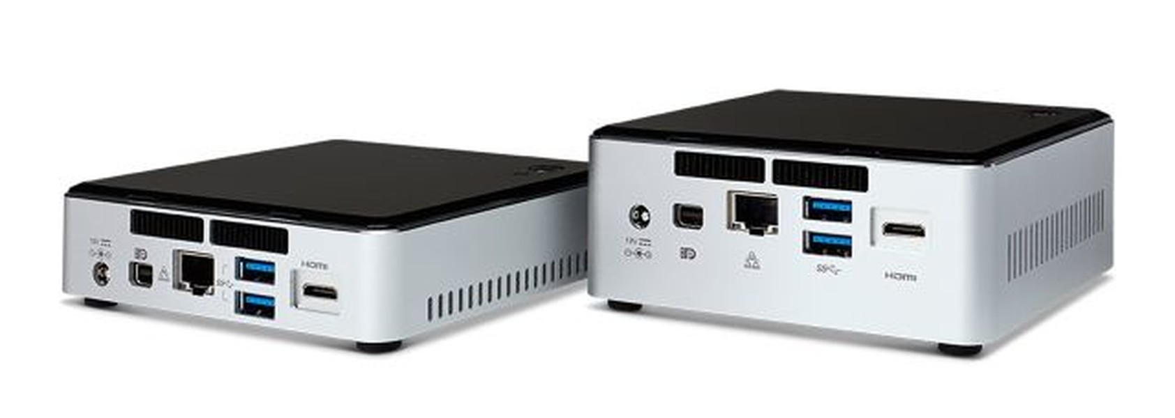  Intel NUC5i5RYH. Intel là hãng đi tiênphong trong trào lưu  máy tính tí hon với thế hệ máy tính NUC (Next Unit of Computing). Máy tính NUC sử dụng bo mạch Intel và vi xử lý thế hệ 5 của Intel, từ nền tảng vi xử lý i3 tới i7. Những máy tính này có hình thức đẹp, dễ nâng cấp và chạy êm. Đây là những thiết bị dạng khung sườn (barebone) nên bạn cần mua và cài đặt thêm RAM và ổ cứng, như vậy bạn có thể tái sử dụng các linh kiện trên máy tính cũ hoặc mua những thứ phù hợp với nhu cầu của mình. Trong số những mẫu hiện có, Intel NUC5i5RYK được xem là lựa chọn đáng giá nhất hiện nay với giá bán khoảng 9 triệu đồng. Lưu ý là bạn sẽ cần sắm thêm cả bàn phím và chuột nữa.