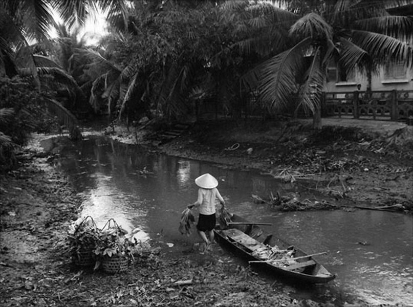 Khung cảnh thôn quê ở  miền Nam Việt Nam năm 1966.