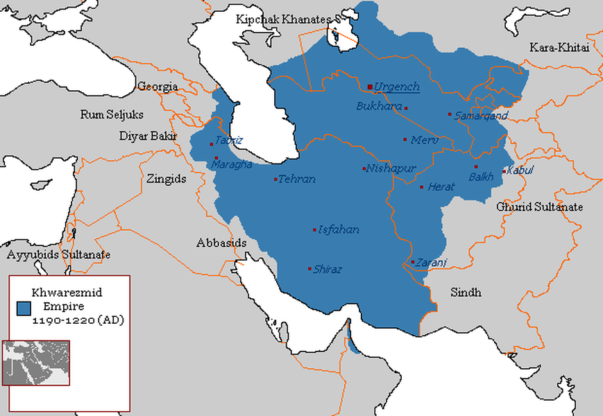 Khwarezm là một đế chế hùng mạnh từng cai trị một lãnh thổ rộng lớn mà ngày nay là Iran và các nước Trung Á. Sự diệt vong chóng vánh của đế chế này đến từ cuộc trả thù tàn khốc của người Mông Cổ do Thành Cát Tư Hãn thống lĩnh.