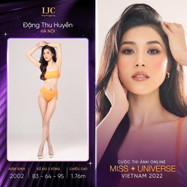 Mới đây, trên Fanpage chính thức của Miss Universe Vietnam - Hoa hậu Hoàn vũ Việt Nam đã đăng tải thông tin về thí sinh  Đặng Thu Huyền.