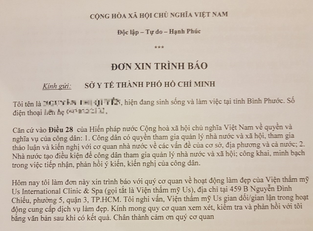 Vien tham my US International Clinic&Spa bi to “lua gat“: Cho cau tra loi tu Bo Y te-Hinh-2